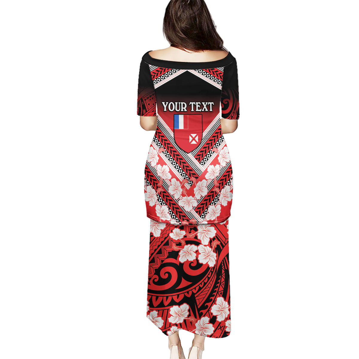 Personalised Wallis et Futuna Puletasi Hibiscus and Polynesian Tribal Tattoos LT9 - Polynesian Pride