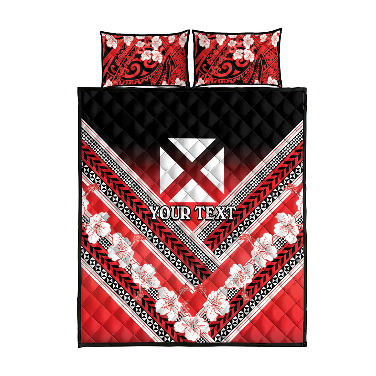 Personalised Wallis et Futuna Quilt Bed Set Hibiscus and Polynesian Tribal Tattoos LT9 - Polynesian Pride