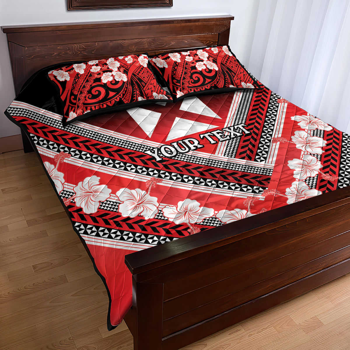 Personalised Wallis et Futuna Quilt Bed Set Hibiscus and Polynesian Tribal Tattoos LT9 - Polynesian Pride