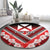 Personalised Wallis et Futuna Round Carpet Hibiscus and Polynesian Tribal Tattoos