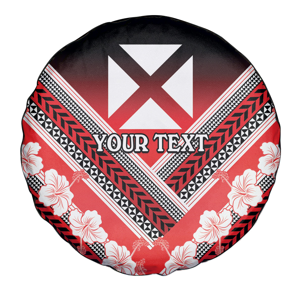 Personalised Wallis et Futuna Spare Tire Cover Hibiscus and Polynesian Tribal Tattoos LT9 - Polynesian Pride