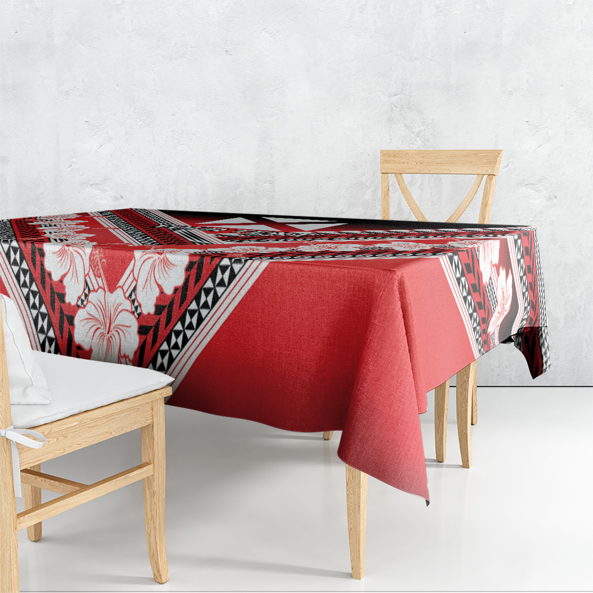 Personalised Wallis et Futuna Tablecloth Hibiscus and Polynesian Tribal Tattoos LT9 - Polynesian Pride