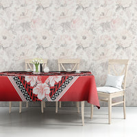 Personalised Wallis et Futuna Tablecloth Hibiscus and Polynesian Tribal Tattoos LT9 - Polynesian Pride