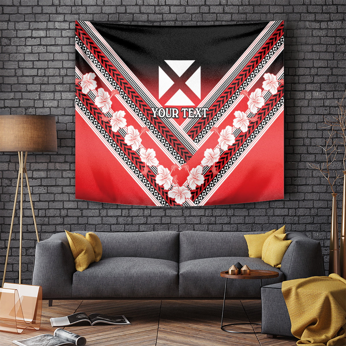 Personalised Wallis et Futuna Tapestry Hibiscus and Polynesian Tribal Tattoos LT9 - Polynesian Pride