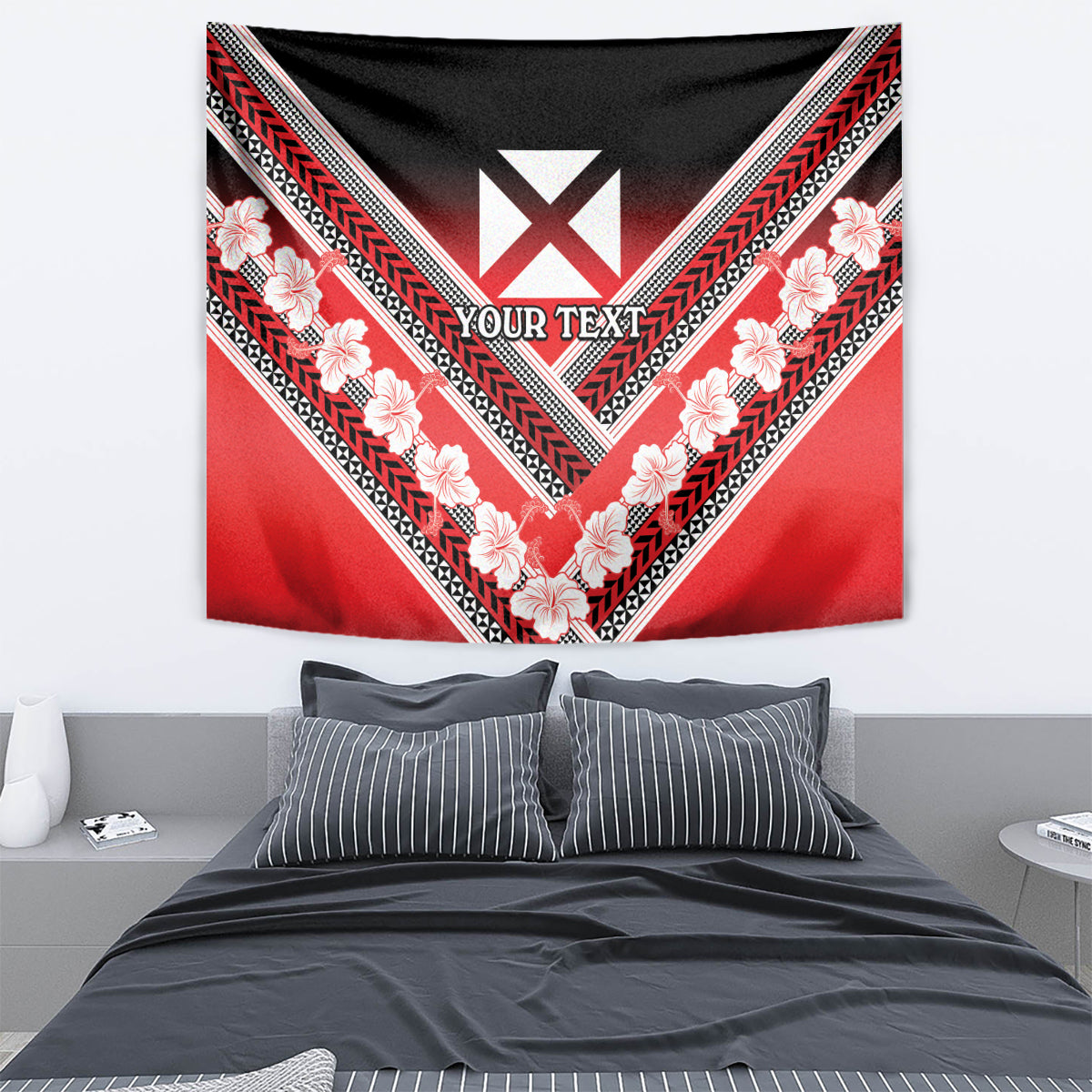 Personalised Wallis et Futuna Tapestry Hibiscus and Polynesian Tribal Tattoos LT9 - Polynesian Pride