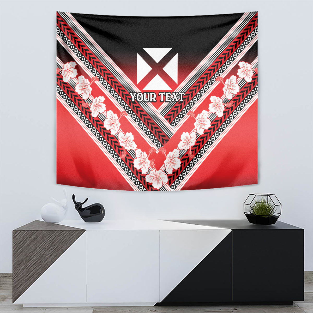 Personalised Wallis et Futuna Tapestry Hibiscus and Polynesian Tribal Tattoos LT9 - Polynesian Pride