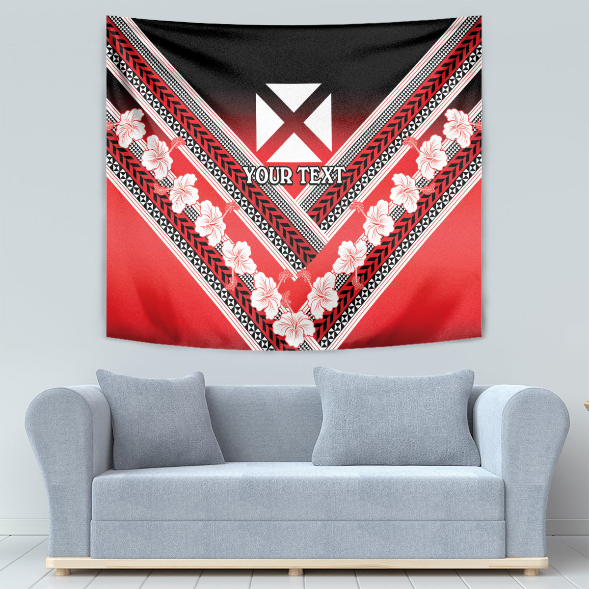Personalised Wallis et Futuna Tapestry Hibiscus and Polynesian Tribal Tattoos LT9 - Polynesian Pride