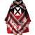 Personalised Wallis et Futuna Wearable Blanket Hoodie Hibiscus and Polynesian Tribal Tattoos