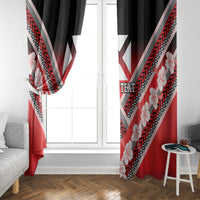 Personalised Wallis et Futuna Window Curtain Hibiscus and Polynesian Tribal Tattoos LT9 - Polynesian Pride