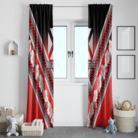 Personalised Wallis et Futuna Window Curtain Hibiscus and Polynesian Tribal Tattoos LT9 - Polynesian Pride