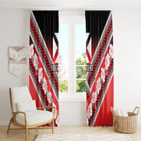 Personalised Wallis et Futuna Window Curtain Hibiscus and Polynesian Tribal Tattoos LT9 - Polynesian Pride