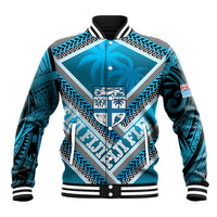 Custom Fiji Rugby Baseball Jacket Fijian Warrior With Polynesian Tribal Tattoos