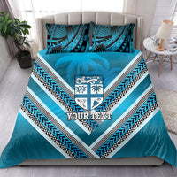 Custom Fiji Rugby Bedding Set Fijian Warrior With Polynesian Tribal Tattoos
