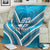 Custom Fiji Rugby Blanket Fijian Warrior With Polynesian Tribal Tattoos