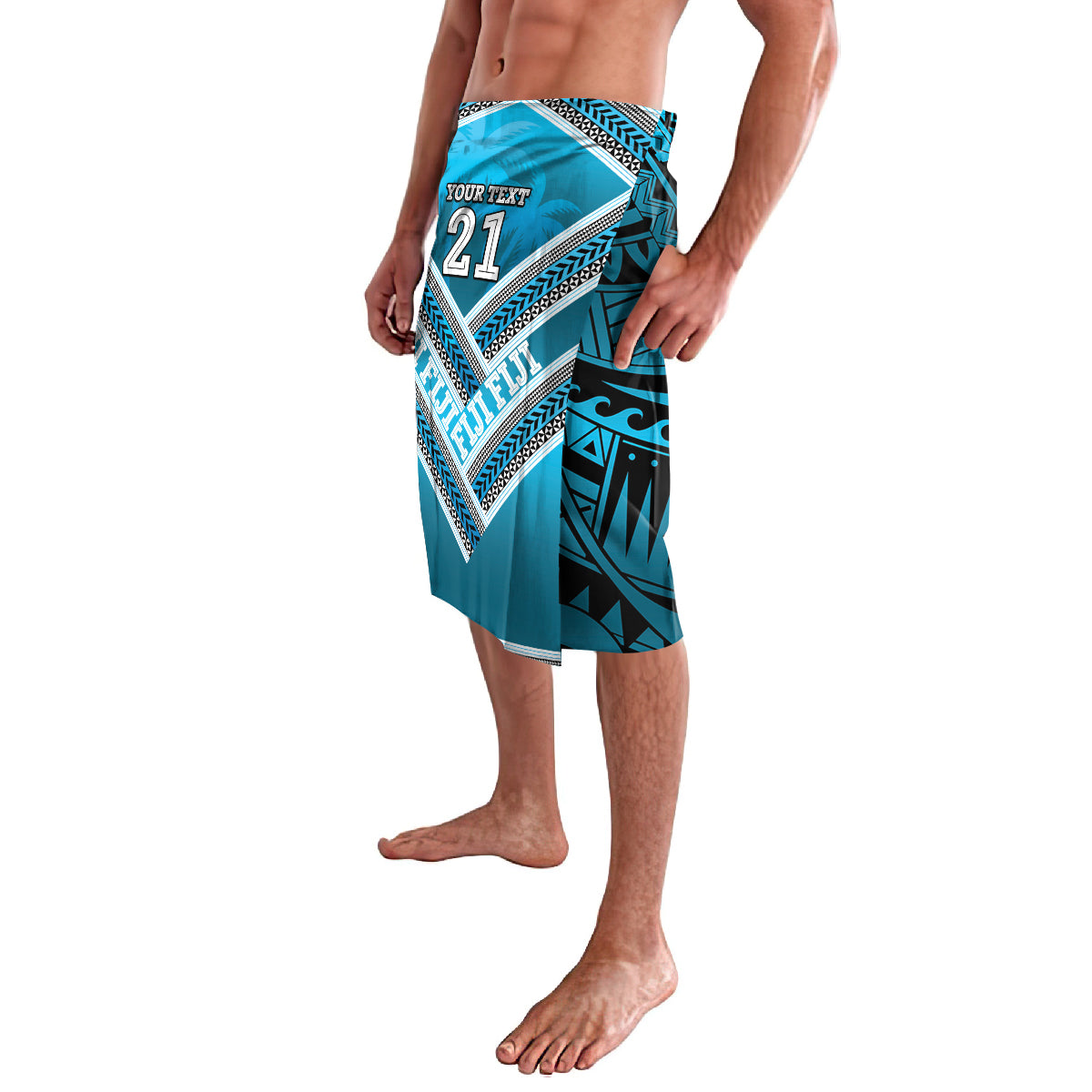 Custom Fiji Rugby Lavalava Fijian Warrior With Polynesian Tribal Tattoos