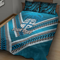 Custom Fiji Rugby Quilt Bed Set Fijian Warrior With Polynesian Tribal Tattoos