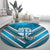 Custom Fiji Rugby Round Carpet Fijian Warrior With Polynesian Tribal Tattoos