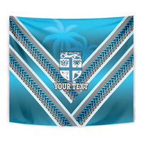 Custom Fiji Rugby Tapestry Fijian Warrior With Polynesian Tribal Tattoos