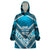 Custom Fiji Rugby Wearable Blanket Hoodie Fijian Warrior With Polynesian Tribal Tattoos