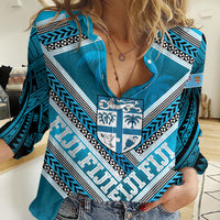 Custom Fiji Rugby Women Casual Shirt Fijian Warrior With Polynesian Tribal Tattoos