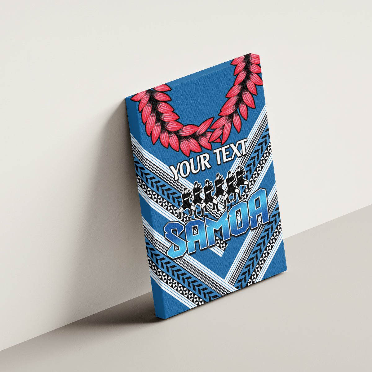 Custom Manuma Samoa Rugby Canvas Wall Art Ula fala Samoan Siva Tau Tribal