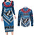 Custom Manuma Samoa Rugby Couples Matching Long Sleeve Bodycon Dress and Long Sleeve Button Shirt Ula fala Samoan Siva Tau Tribal