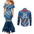 Custom Manuma Samoa Rugby Couples Matching Mermaid Dress and Long Sleeve Button Shirt Ula fala Samoan Siva Tau Tribal