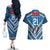 Custom Manuma Samoa Rugby Couples Matching Off The Shoulder Long Sleeve Dress and Hawaiian Shirt Ula fala Samoan Siva Tau Tribal