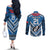 Custom Manuma Samoa Rugby Couples Matching Off The Shoulder Long Sleeve Dress and Long Sleeve Button Shirt Ula fala Samoan Siva Tau Tribal