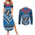 Custom Manuma Samoa Rugby Couples Matching Summer Maxi Dress and Long Sleeve Button Shirt Ula fala Samoan Siva Tau Tribal