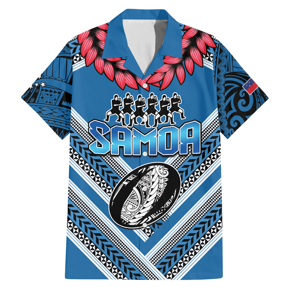 Custom Manuma Samoa Rugby Family Matching Mermaid Dress and Hawaiian Shirt Ula fala Samoan Siva Tau Tribal