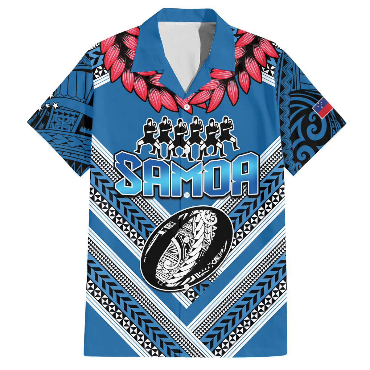 Custom Manuma Samoa Rugby Family Matching Off Shoulder Maxi Dress and Hawaiian Shirt Ula fala Samoan Siva Tau Tribal