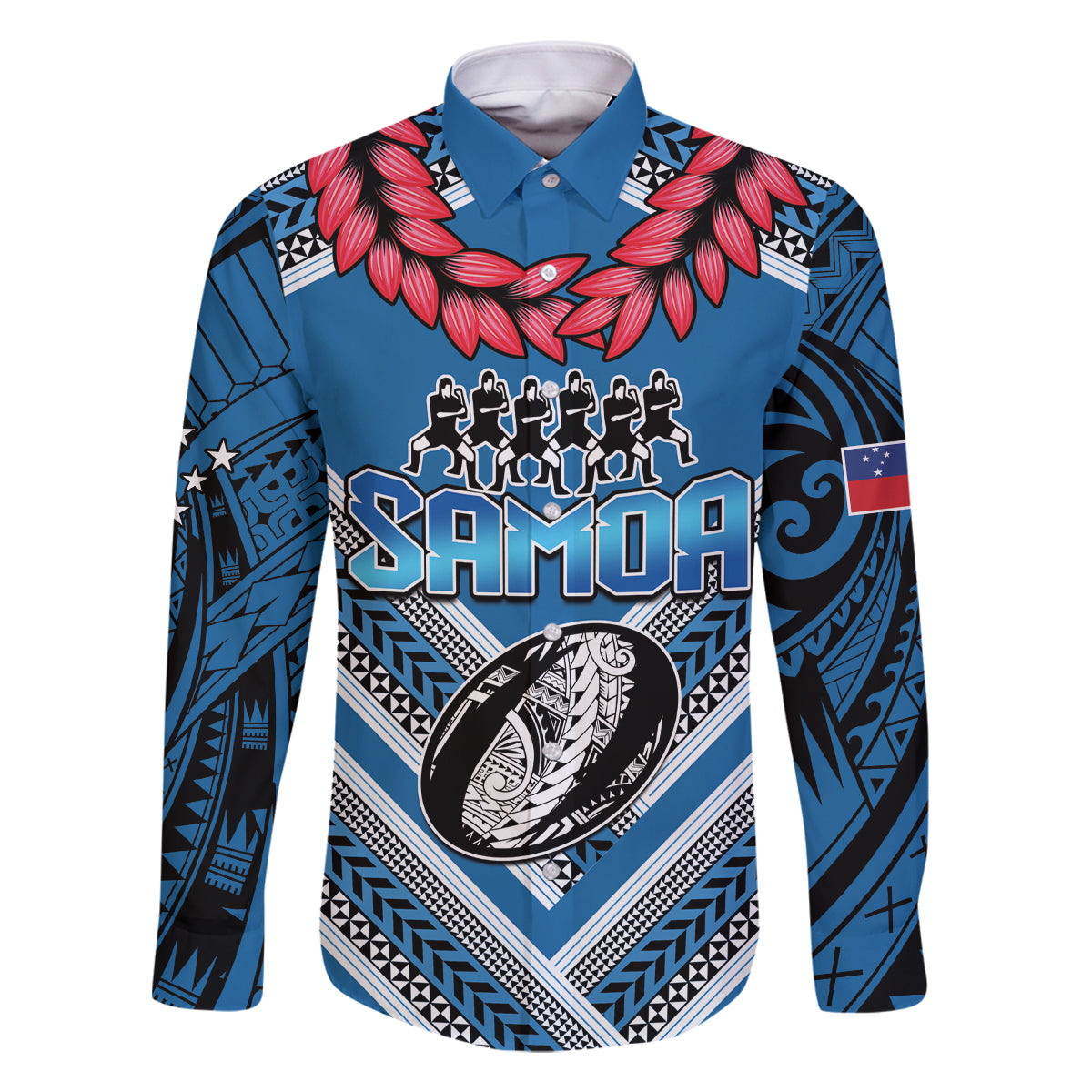 Custom Manuma Samoa Rugby Family Matching Off Shoulder Maxi Dress and Hawaiian Shirt Ula fala Samoan Siva Tau Tribal