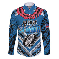 Custom Manuma Samoa Rugby Family Matching Short Sleeve Bodycon Dress and Hawaiian Shirt Ula fala Samoan Siva Tau Tribal