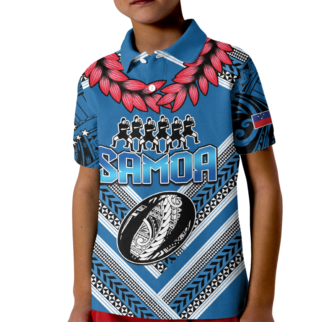 Custom Manuma Samoa Rugby Kid Polo Shirt Ula fala Samoan Siva Tau Tribal