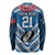 Custom Manuma Samoa Rugby Long Sleeve Shirt Ula fala Samoan Siva Tau Tribal