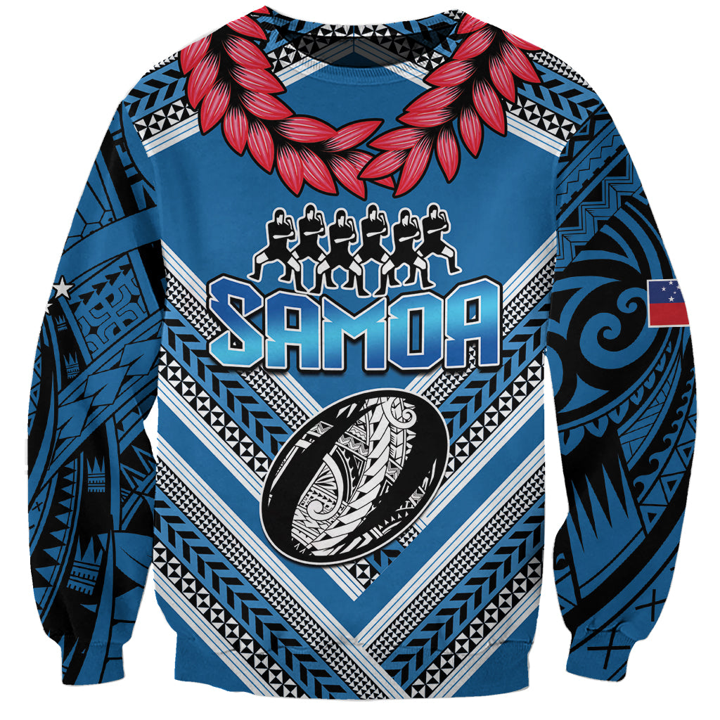 Custom Manuma Samoa Rugby Sweatshirt Ula fala Samoan Siva Tau Tribal