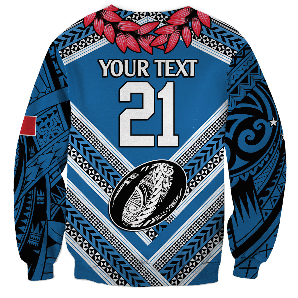 Custom Manuma Samoa Rugby Sweatshirt Ula fala Samoan Siva Tau Tribal