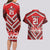 Custom Tonga Rugby Couples Matching Long Sleeve Bodycon Dress and Hawaiian Shirt Tonga Sipi Tau Ngatu Tribal Pattern