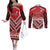 Custom Tonga Rugby Couples Matching Off The Shoulder Long Sleeve Dress and Long Sleeve Button Shirt Tonga Sipi Tau Ngatu Tribal Pattern