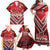 Custom Tonga Rugby Family Matching Off Shoulder Maxi Dress and Hawaiian Shirt Tonga Sipi Tau Ngatu Tribal Pattern