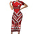 Custom Tonga Rugby Family Matching Short Sleeve Bodycon Dress and Hawaiian Shirt Tonga Sipi Tau Ngatu Tribal Pattern