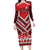 Custom Tonga Rugby Long Sleeve Bodycon Dress Tonga Sipi Tau Ngatu Tribal Pattern