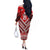 Custom Tonga Rugby Off The Shoulder Long Sleeve Dress Tonga Sipi Tau Ngatu Tribal Pattern