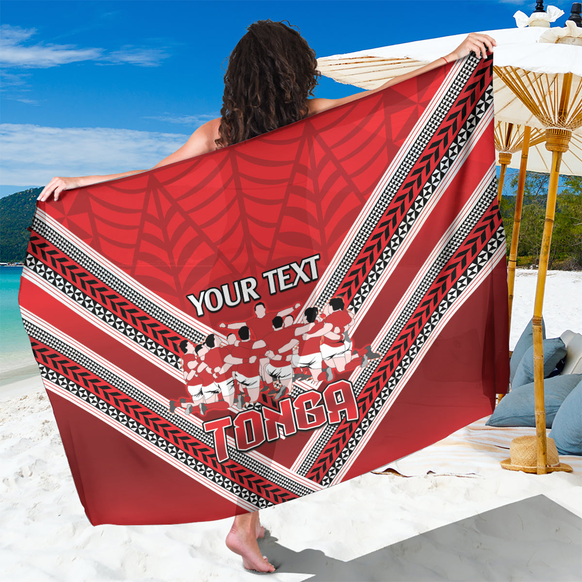 Custom Tonga Rugby Sarong Tonga Sipi Tau Ngatu Tribal Pattern