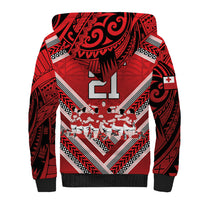 Custom Tonga Rugby Sherpa Hoodie Tonga Sipi Tau Ngatu Tribal Pattern