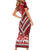 Custom Tonga Rugby Short Sleeve Bodycon Dress Tonga Sipi Tau Ngatu Tribal Pattern