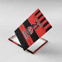 New Zealand Rugby Pacific Custom Canvas Wall Art Whatumoana Classic Retro 2025 LT9 With Frame Red - Polynesian Pride