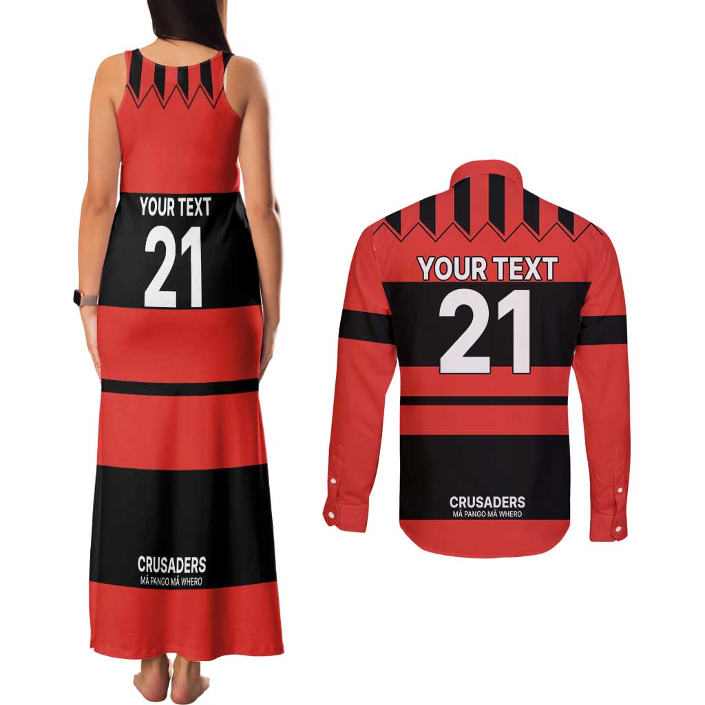 New Zealand Rugby Pacific Custom Couples Matching Tank Maxi Dress and Long Sleeve Button Shirt Whatumoana Classic Retro 2025