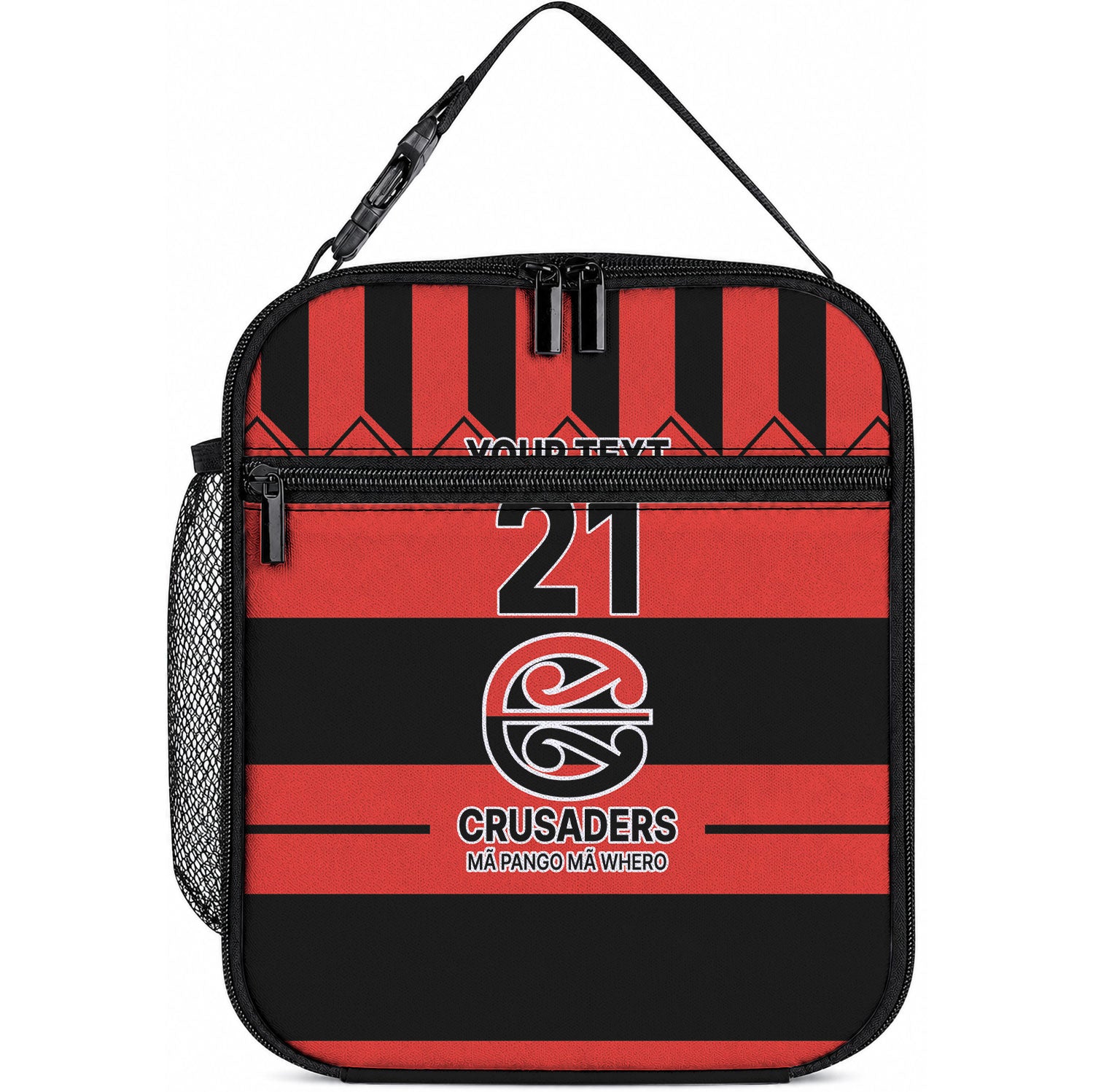 New Zealand Maori Rugby Pacific Custom Lunch Bag Whatumoana Classic Retro 2025 LT9 10.2 × 8.3 × 4.3 inch Red - Polynesian Pride
